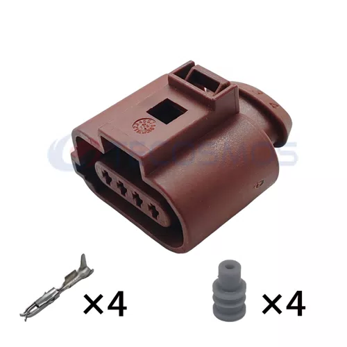 Tecosmos Waterproof IP66 Copper ABS/Nylon Wire Harness Intake Pressure Sensor Plug for Car 4-Pin Female 1K0973804A - image 3
